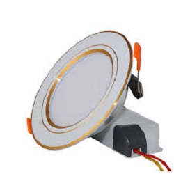 Đèn LED Âm trần Downlight Đổi màu 7W Viền Vàng